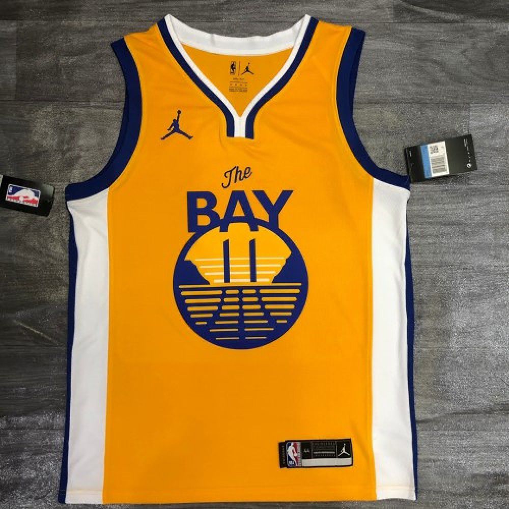 Men's Golden State Warriors Thompson #11 Jordan Gold 20/21 Swingman Jersey - Statement Edition-Pro Kit Vault | Brand New 26/27 Sports Jerseys